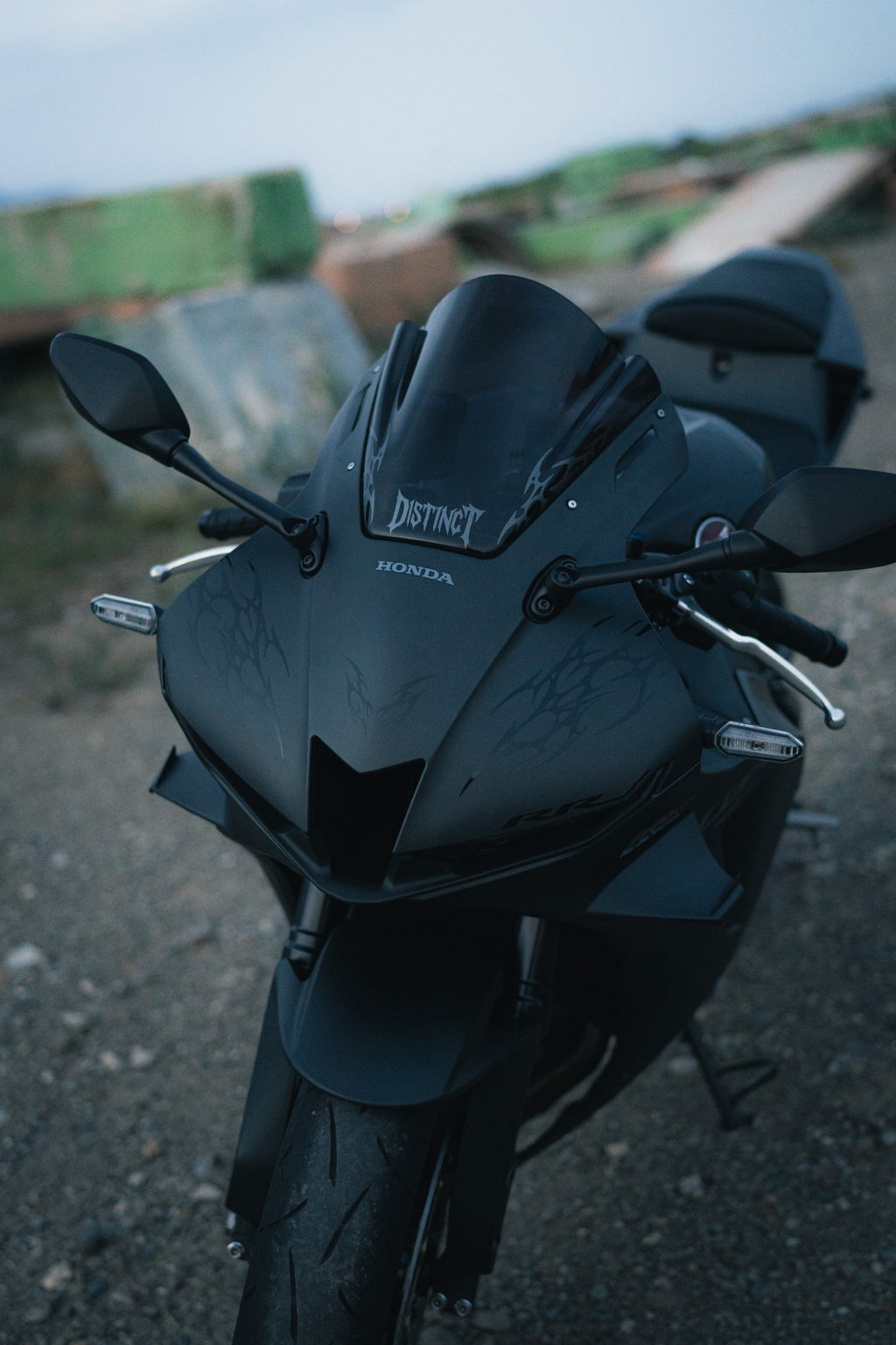 ECLIPSE - Neo Tribal Motorcycle Windshield Decal Kit (Front + Back)
