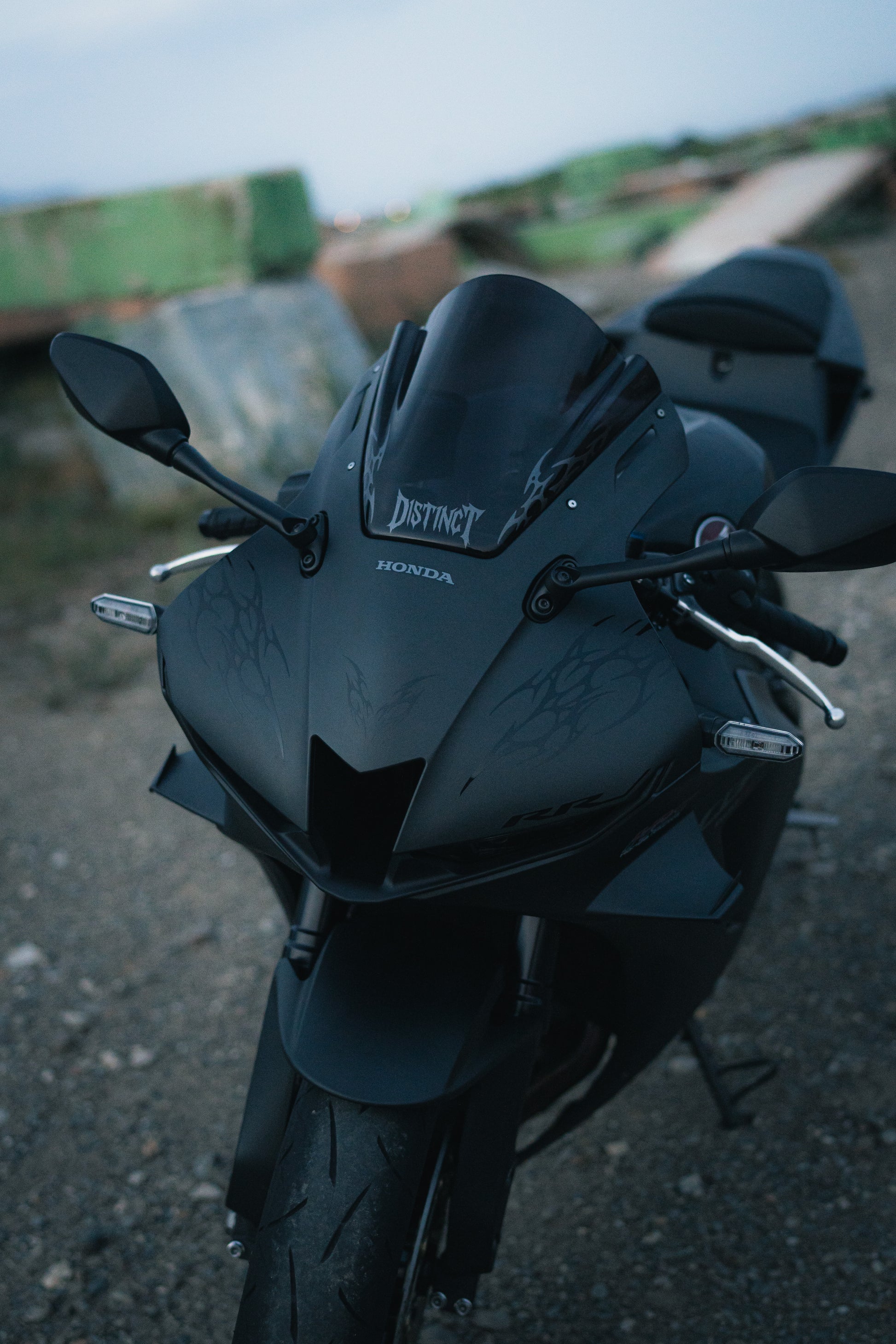 ECLIPSE - Neo Tribal Motorcycle Windshield Decal Kit (Front + Back)