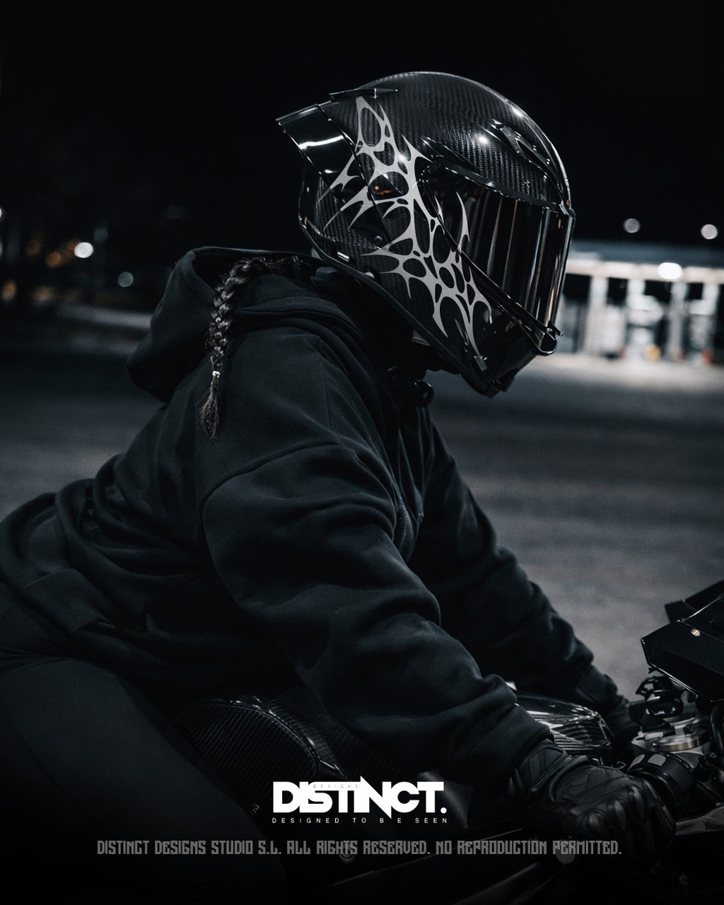 Aggressive dark luxury motorcycle helmet sticker design Agv pista gprr- DISTINCT 444