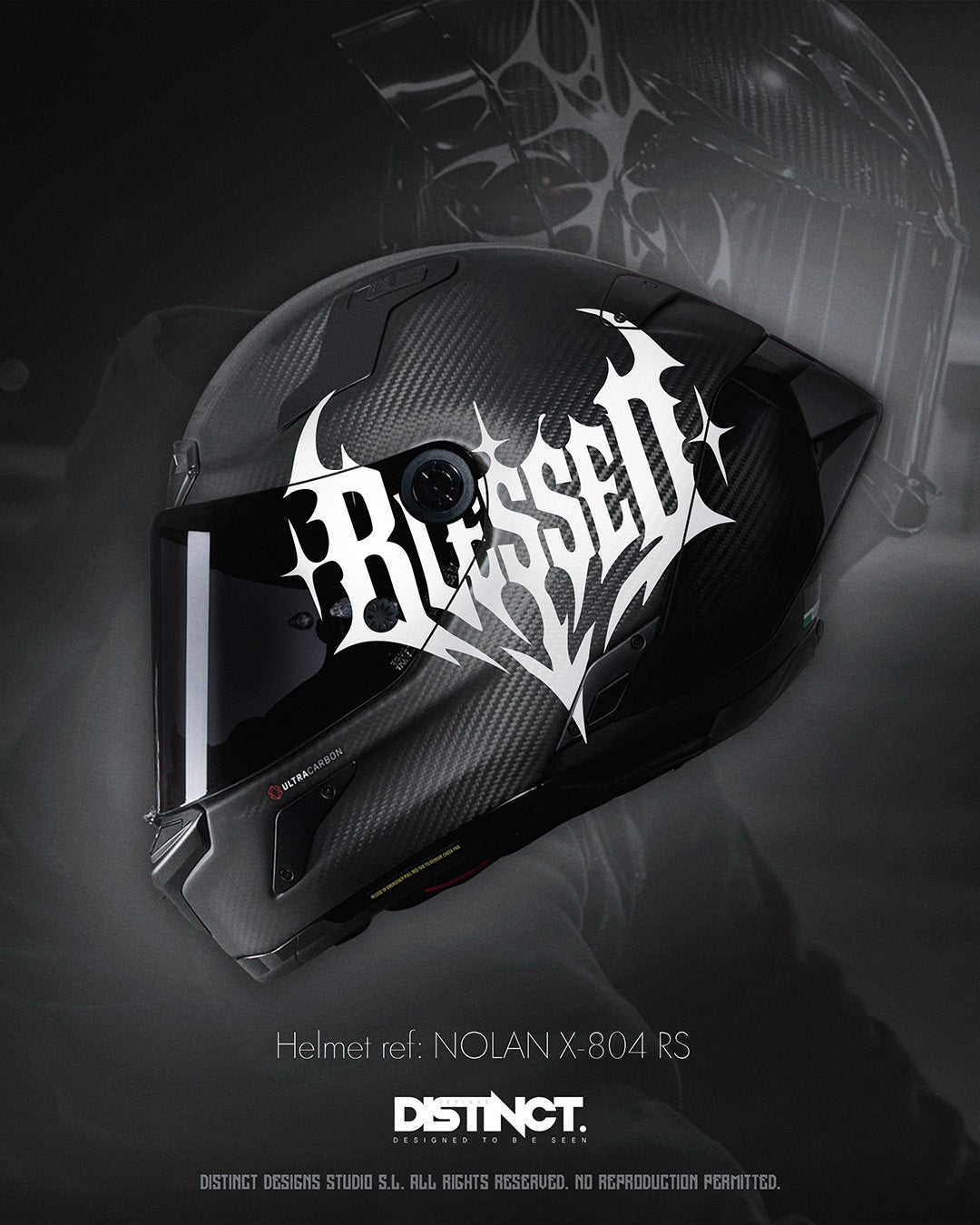 Universal Motorcycle Helmet Vinyl Decal Sticker White – BLESSED