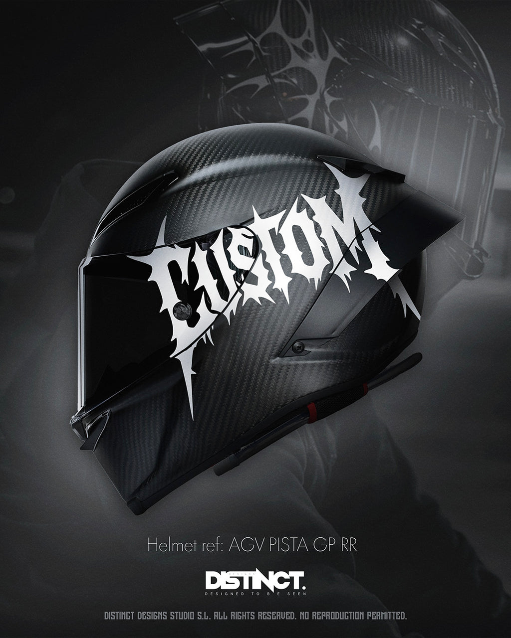 Custom Death-Goth Text Decal – Blackletter Metal Style | Helmet vinyl + Extras