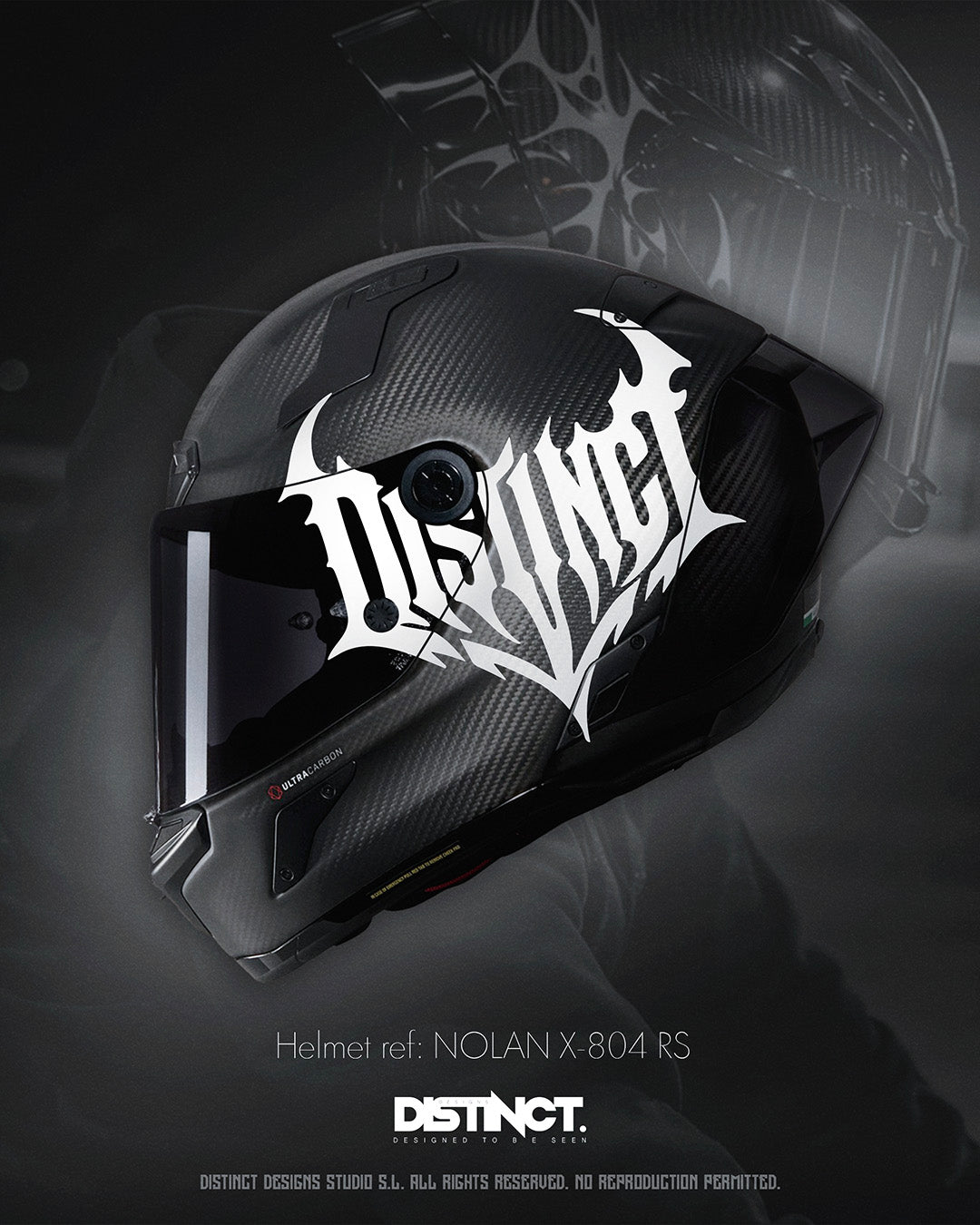 Universal Motorcycle Helmet Vinyl Decal Sticker White – Distinct