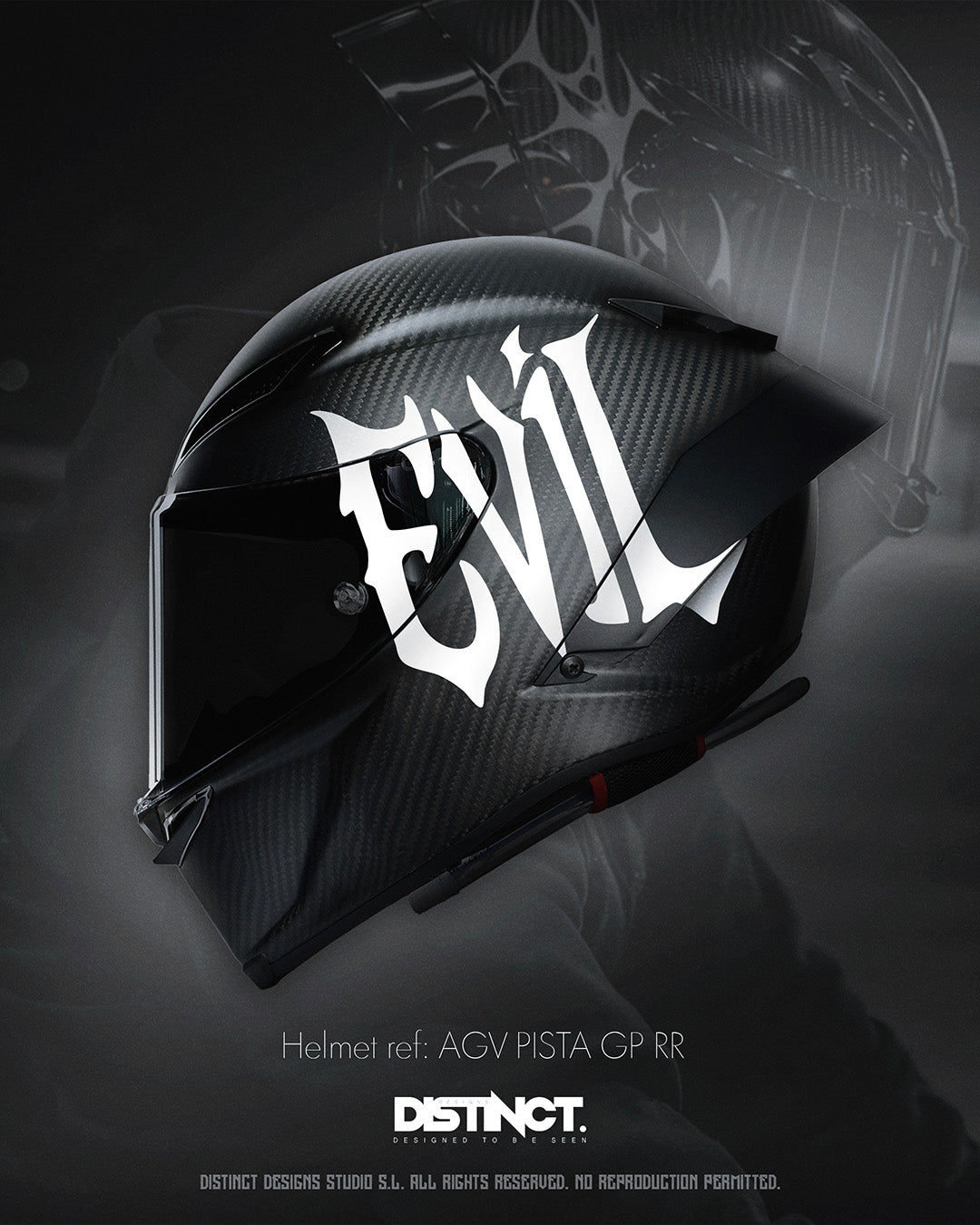 Universal Motorcycle Helmet Vinyl Letters White – EVIL