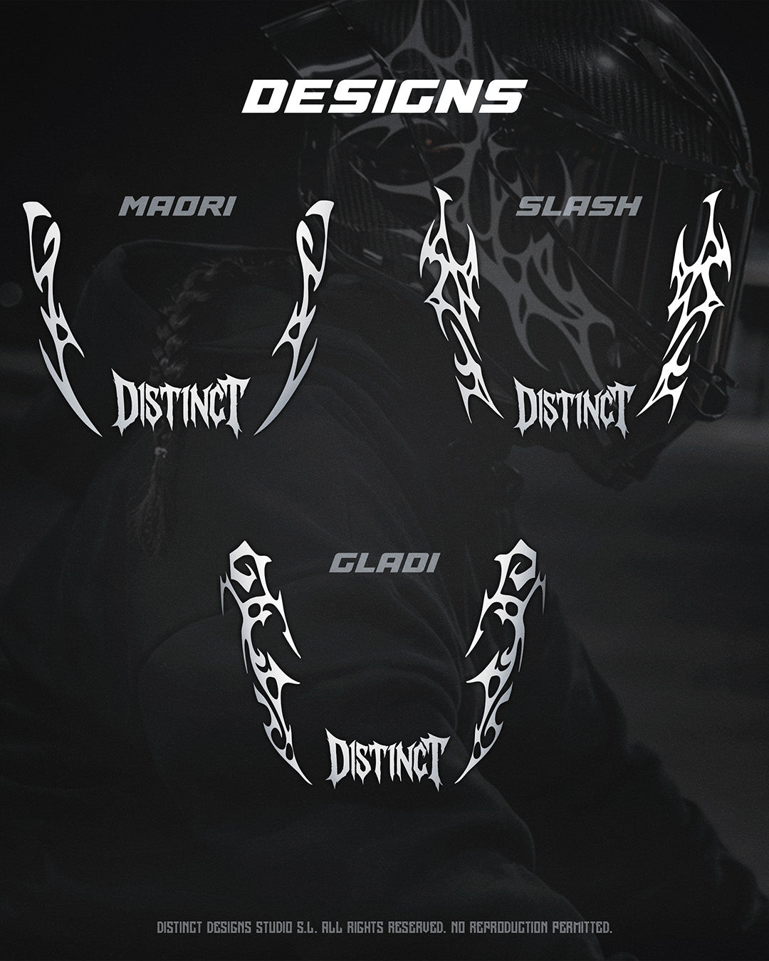 Neo Tribal Motorcycle Windshield Decal Kit MAORI (Front + Back)