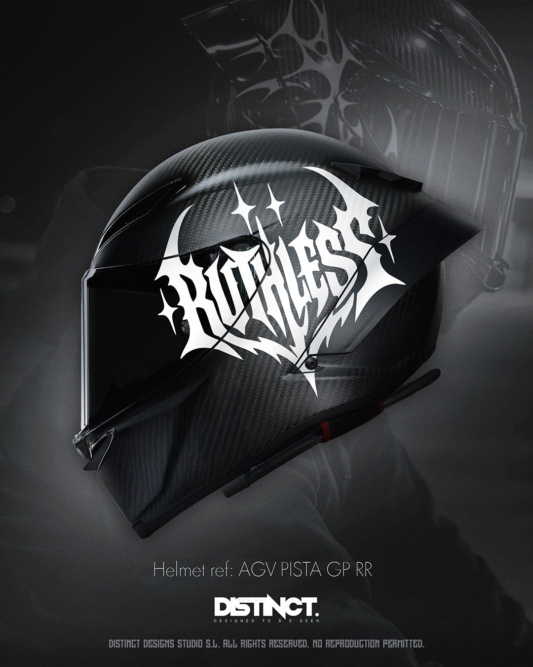 Universal Motorcycle Helmet Vinyl Decal Sticker White – RUTHLESS