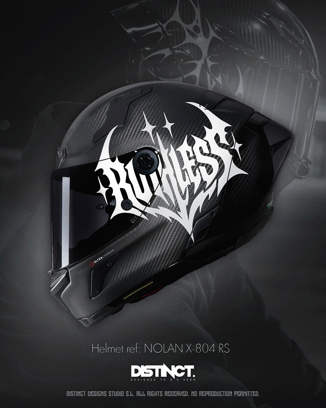 Universal Motorcycle Helmet Vinyl Decal Sticker White – RUTHLESS