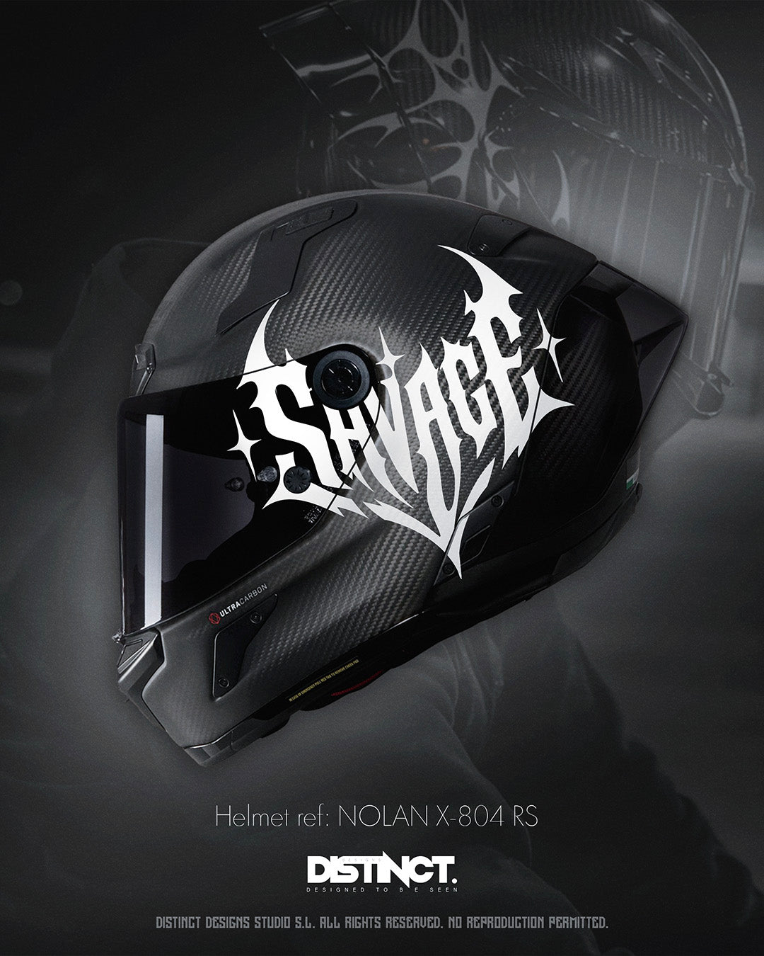 Universal Motorcycle Helmet Vinyl Decal Sticker White – Savage