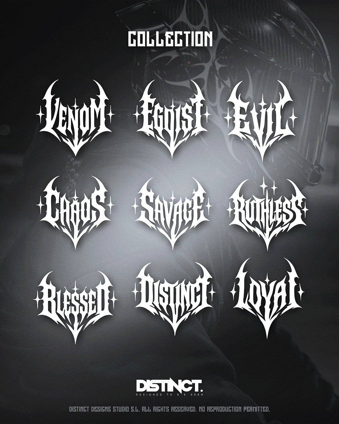 Universal Motorcycle Helmet Vinyl Decal Sticker White – VENOM