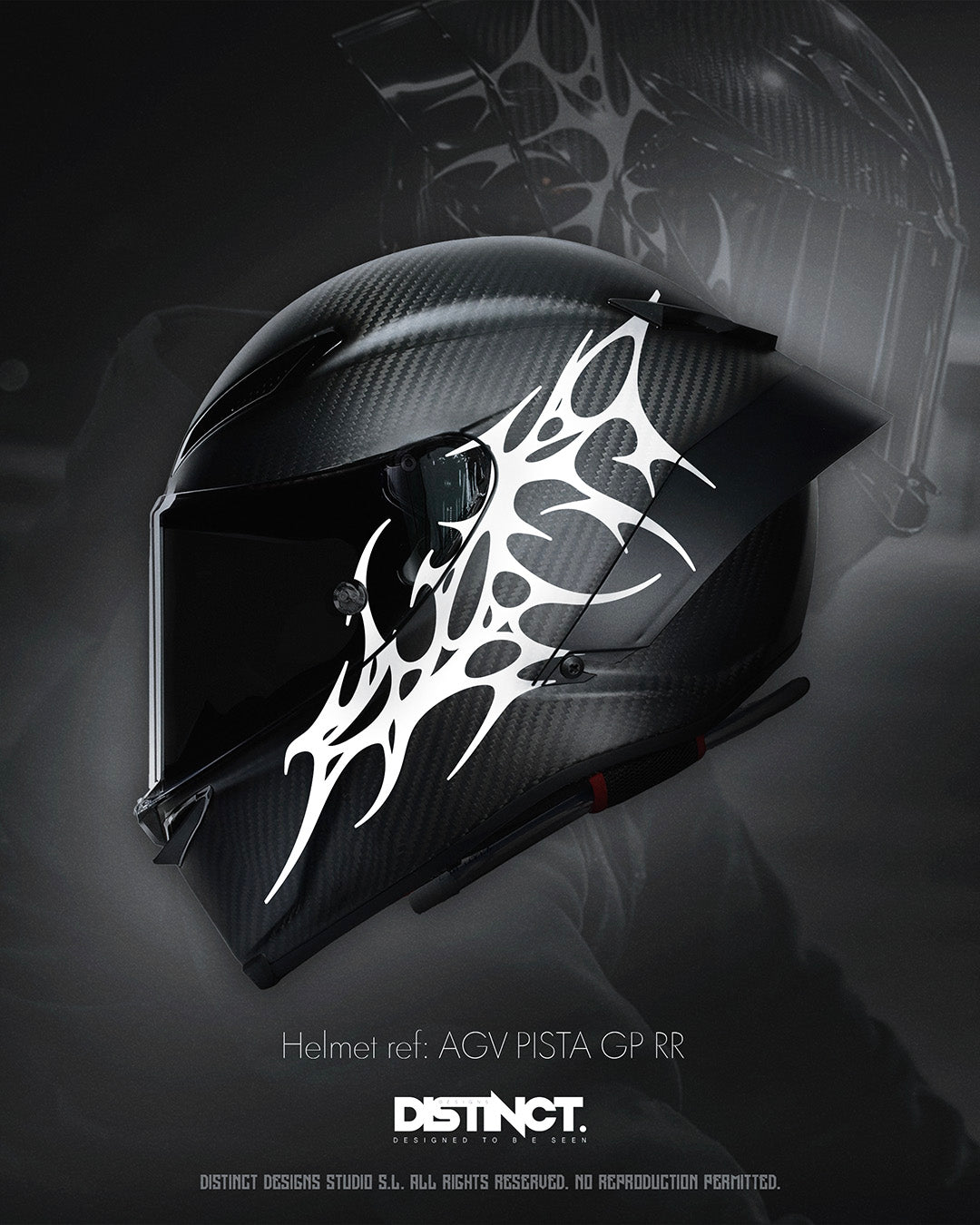 Universal Motorcycle Helmet Vinyl Decal Sticker White – TRIBAL