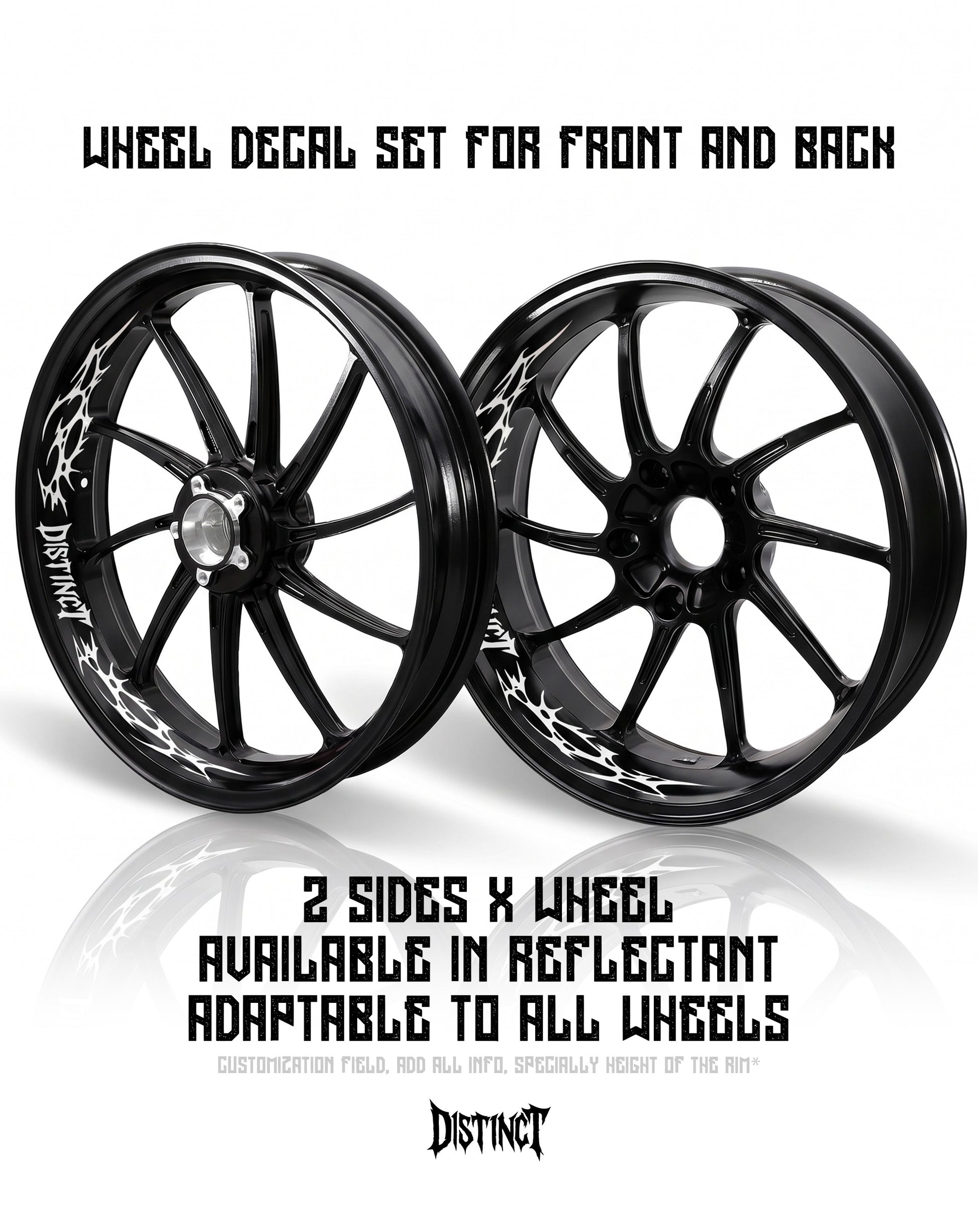 ALMA - Neo Tribal Motorcycle Rims Decal Kit (Front + Back)