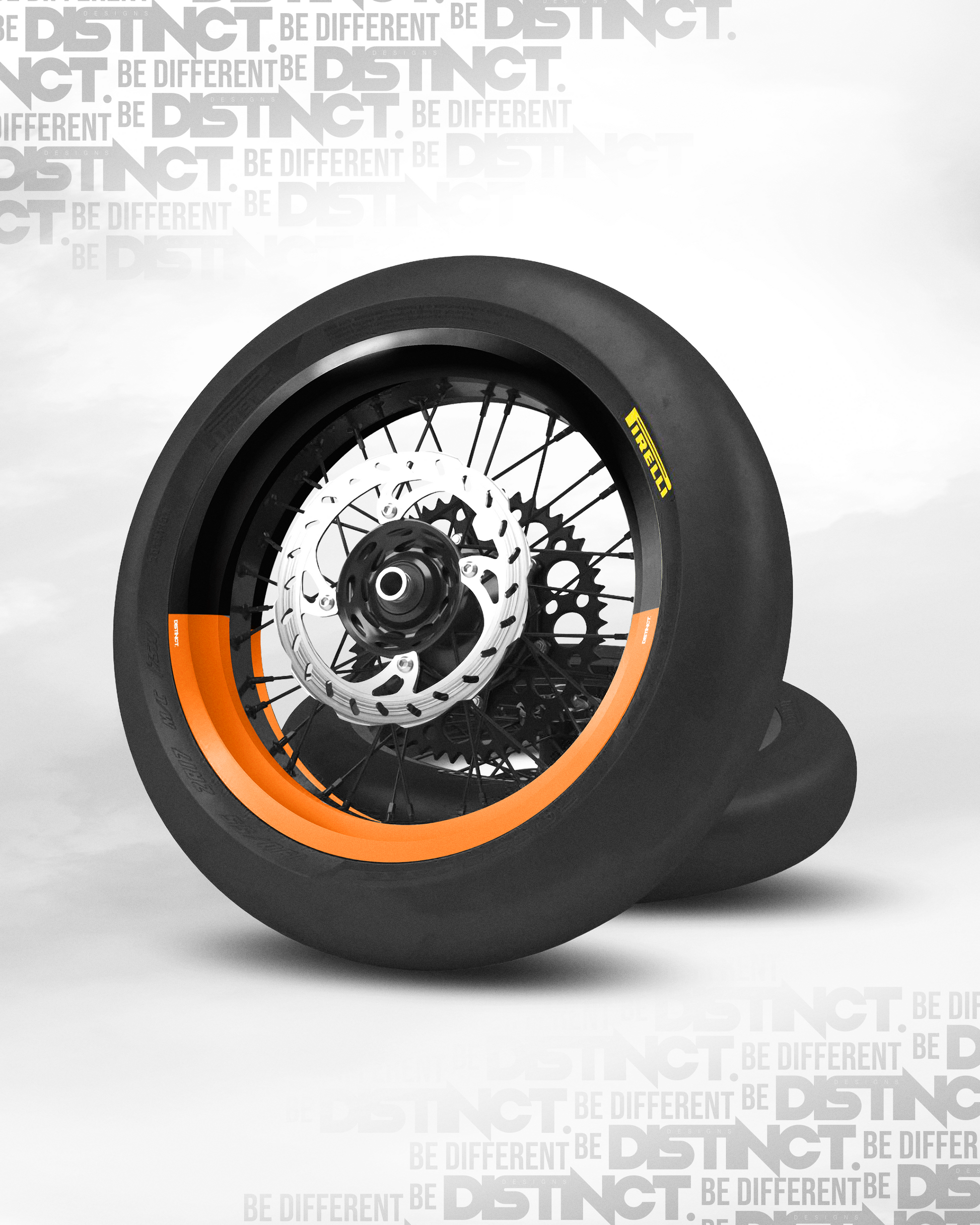 50/50 Wheel Vinyl Orange