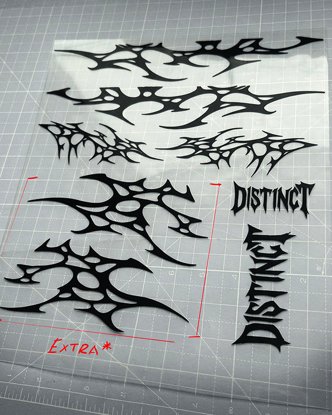 Aggressive dark luxury motorcycle tribal sticker design - DISTINCT 444